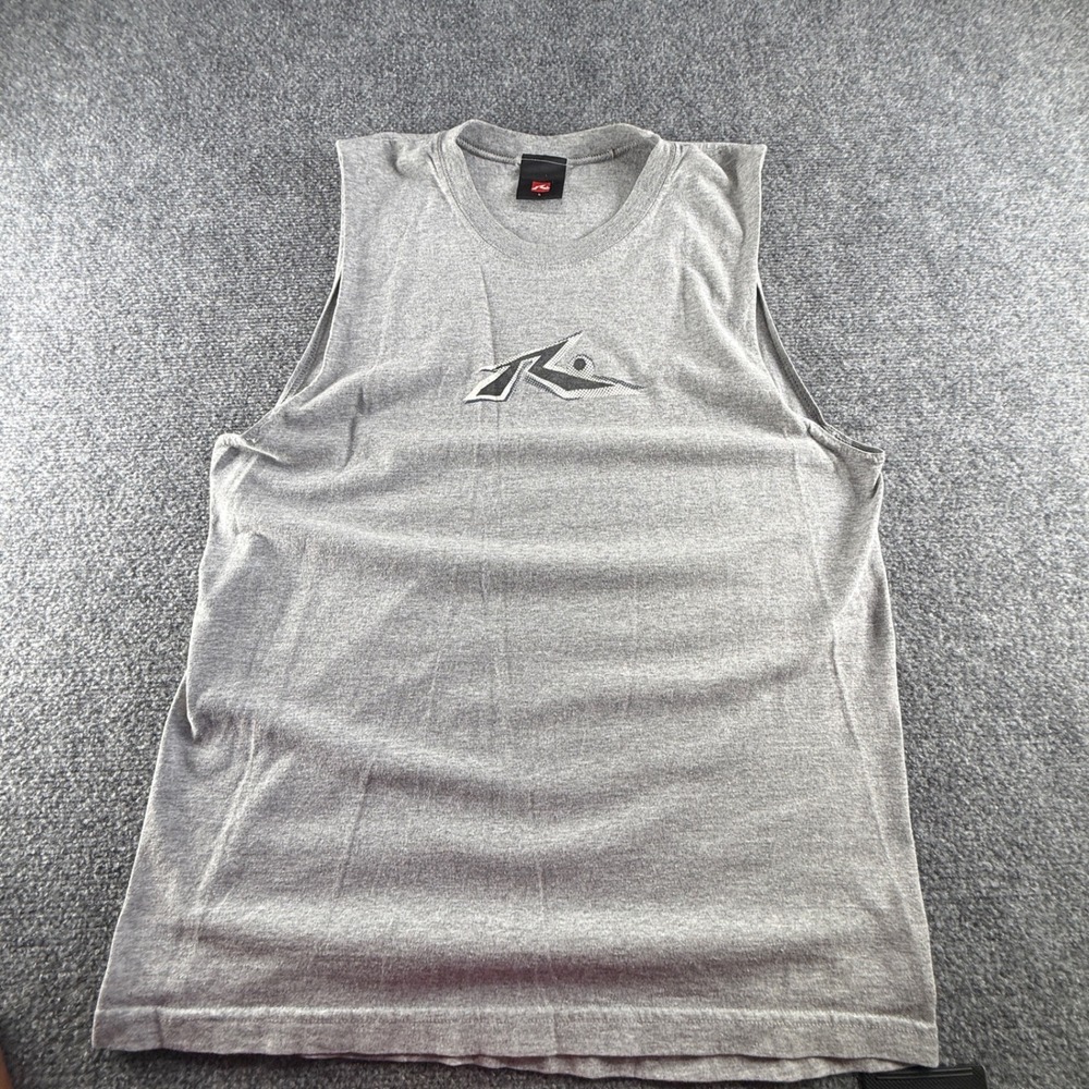 Rusty Mens Muscle Tank Top Heather Gray R Dot Logo Sleeveless Shirt Size L